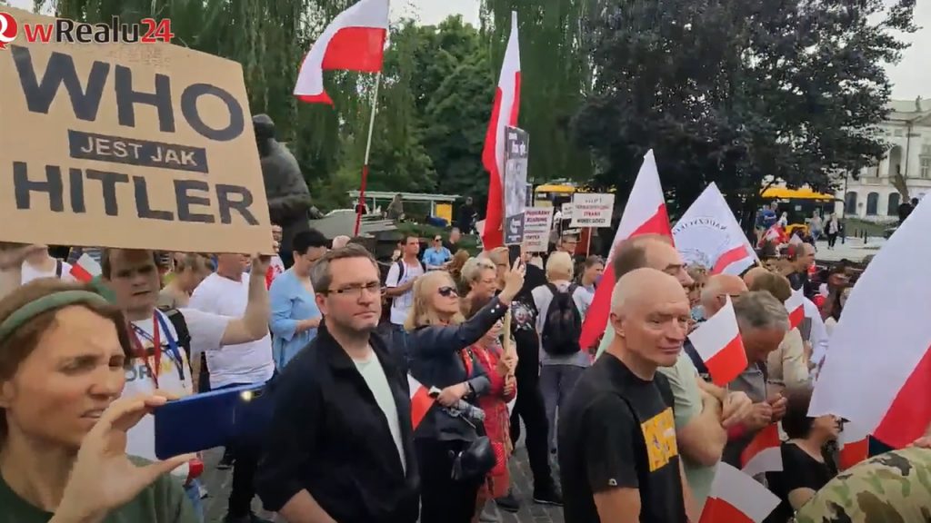 protest w Warszawie przeciwko przymusowi szczepień