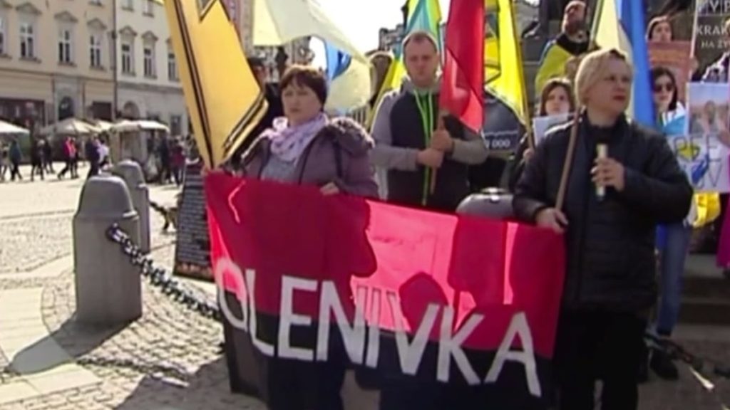 protest Ukraińców w Krakowie