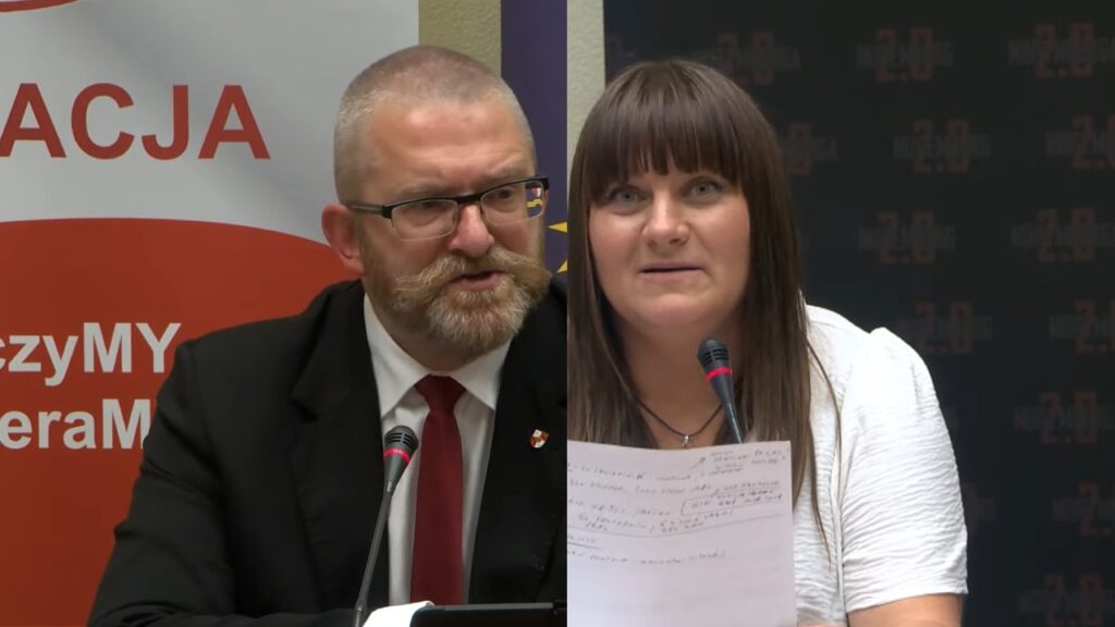 Grzegorz Braun i Justyna Socha